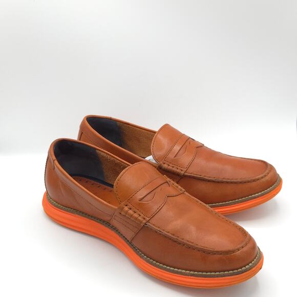 Cole Haan Men\'s Lunargrand Penny Loafer Woodbury Orange C11201 Size 9.5 main image 5